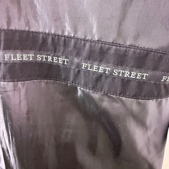 Fleet Street Womens Black Polyester Hooded Trench Coat Button Closure Size 10